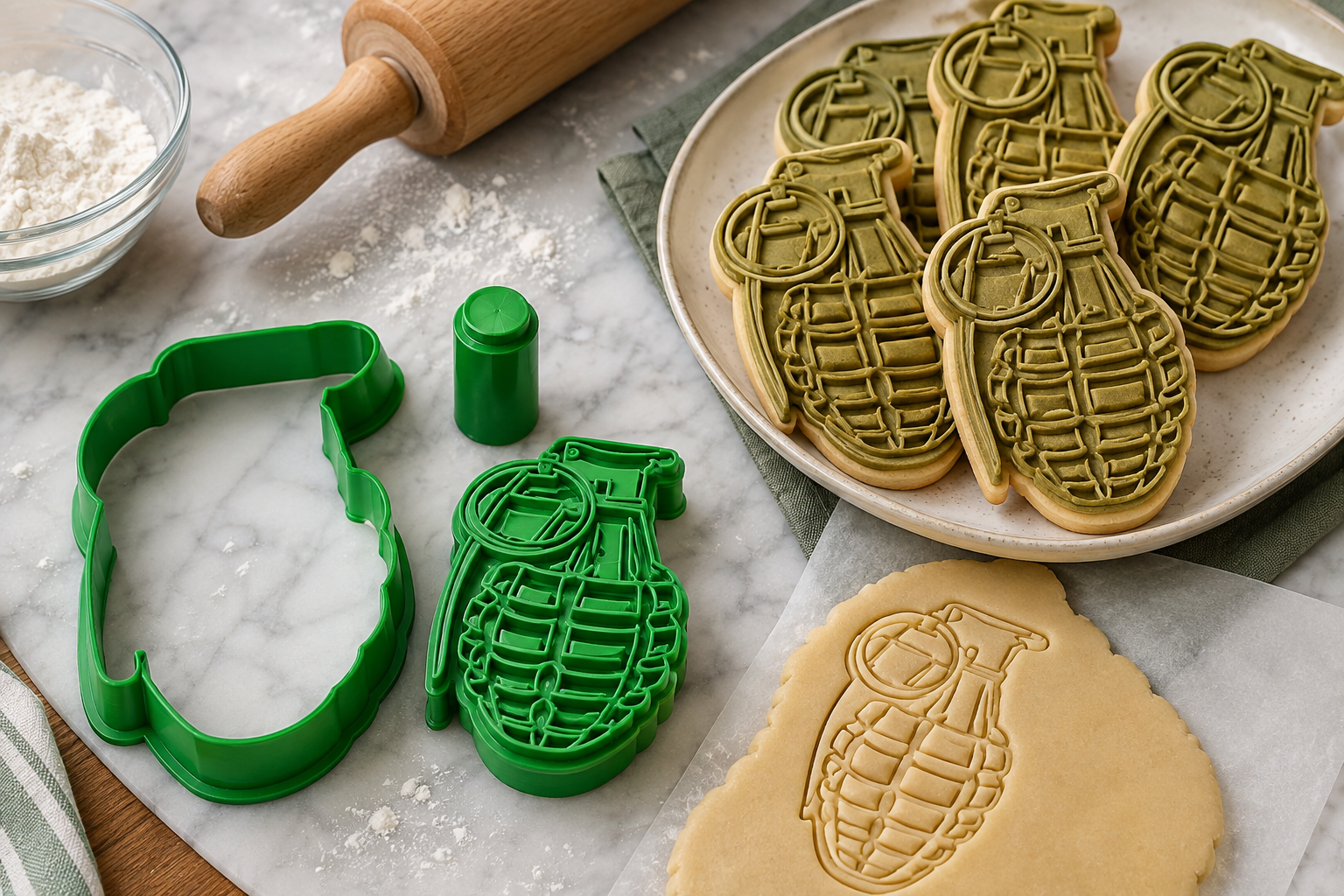 Grenade Cookie Cutter STL Files - 3D Printable Novelty Baking - Image 5