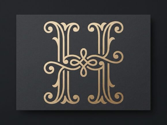 H Royal Monogram Logo Regal Letter H SVG