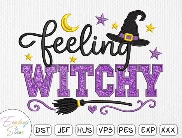 Halloween Witch Embroidery Design