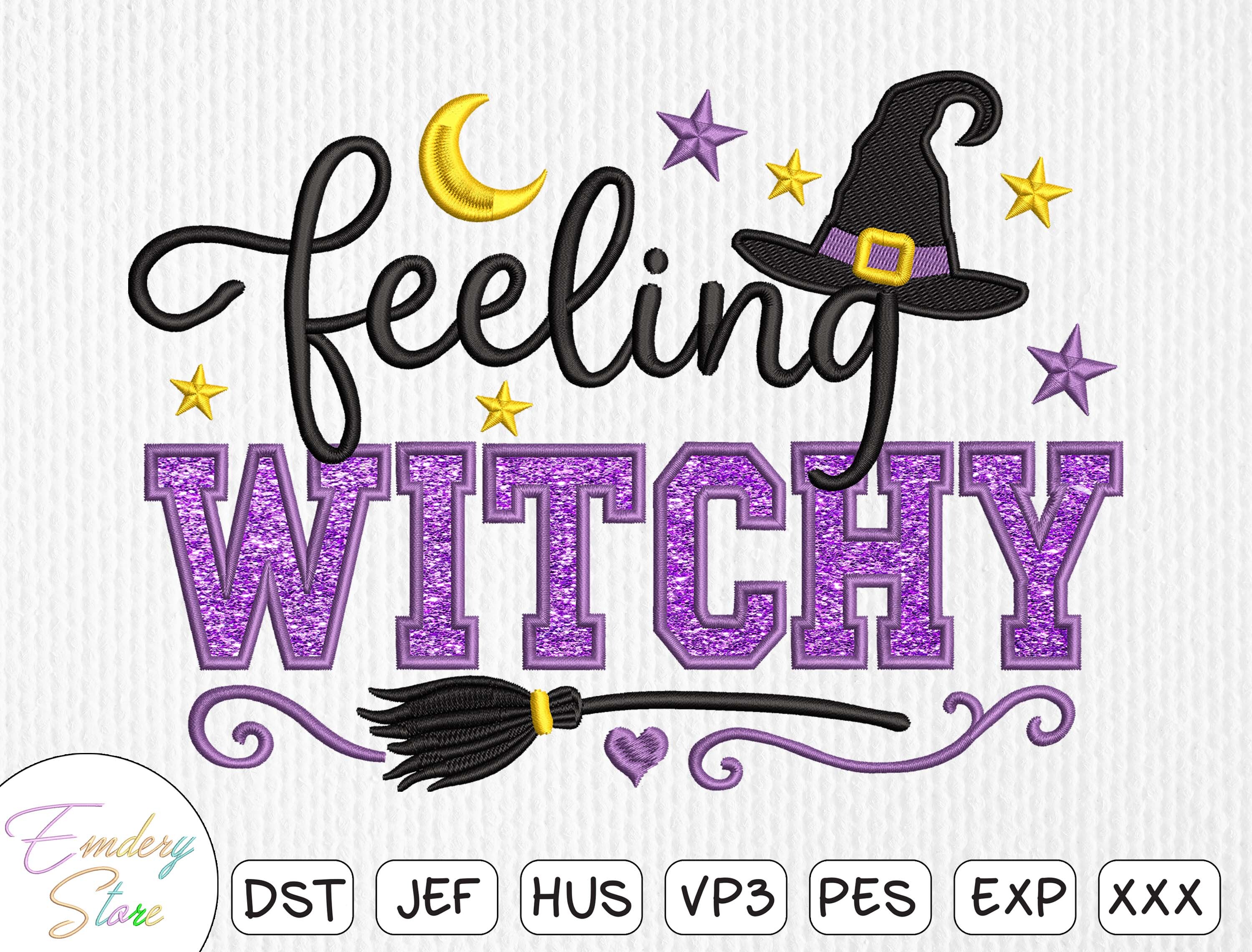 Halloween Witch Embroidery Design