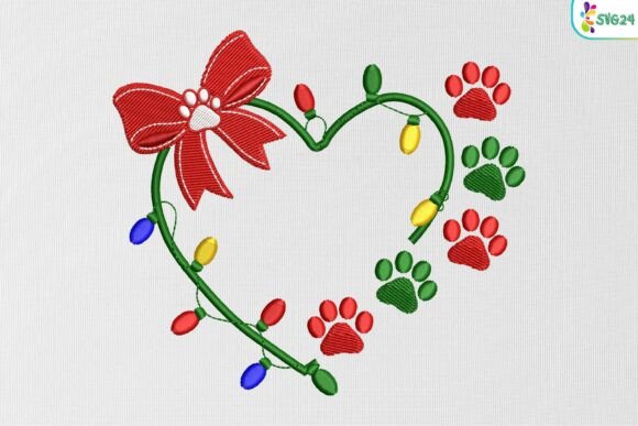 Heart Paw Christmas Lights
