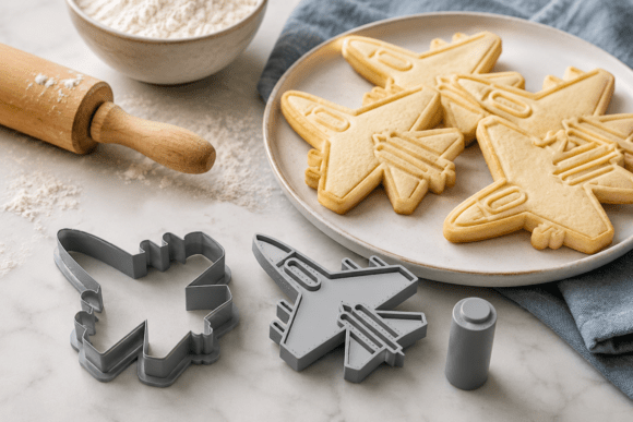 Jet Airplane Cookie Cutter & Stamp | 3D Printable STL Files - Image 1