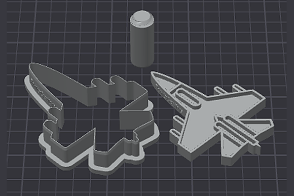 Jet Airplane Cookie Cutter & Stamp | 3D Printable STL Files - Image 2