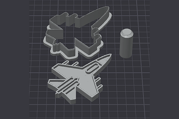Jet Airplane Cookie Cutter & Stamp | 3D Printable STL Files - Image 3