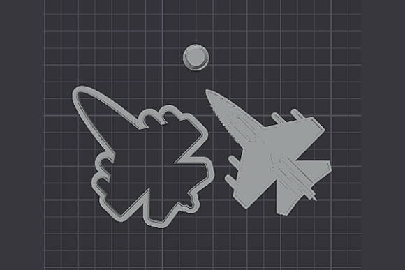 Jet Airplane Cookie Cutter & Stamp | 3D Printable STL Files - Image 4