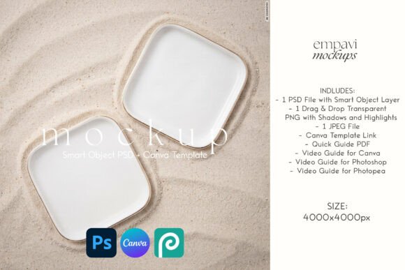 Jewelry Dish Mockup Set of 2