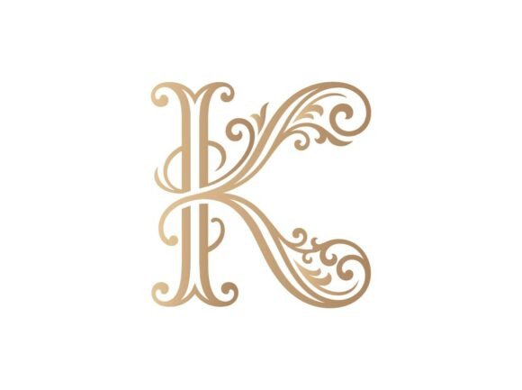 K Initial Monogram Logo Luxury Letter K