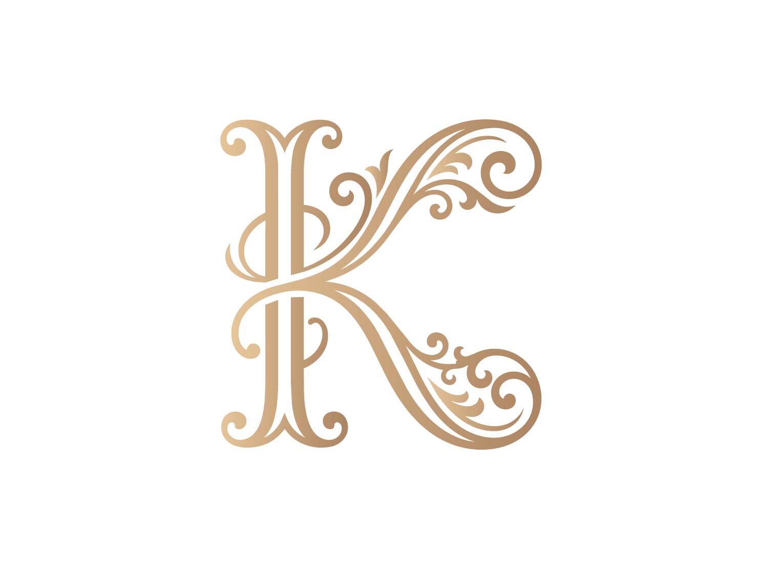 K Initial Monogram Logo Luxury Letter K