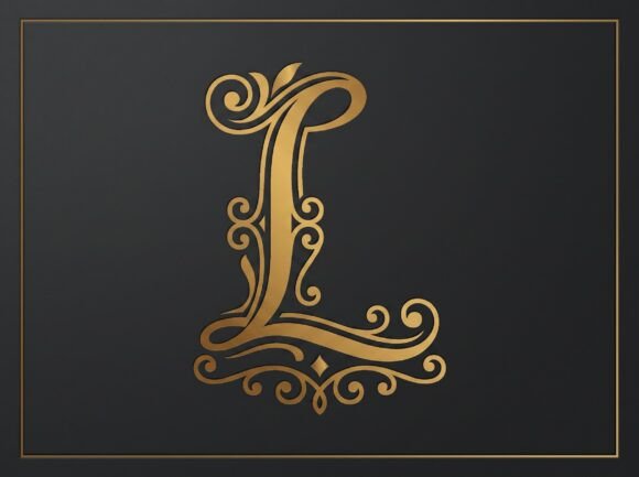 L Wedding Monogram Logo Elegant Letter L