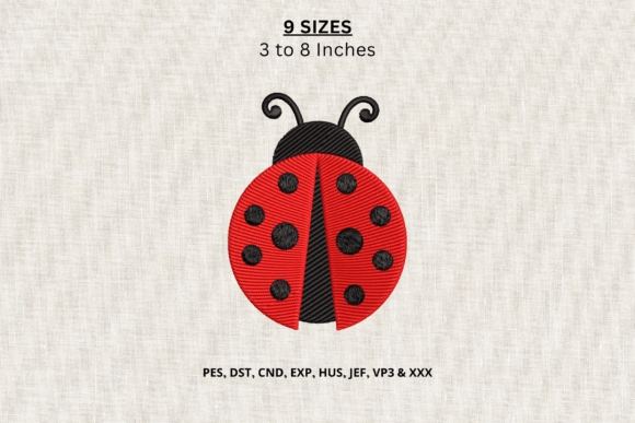 Ladybug Machine Embroidery Design
