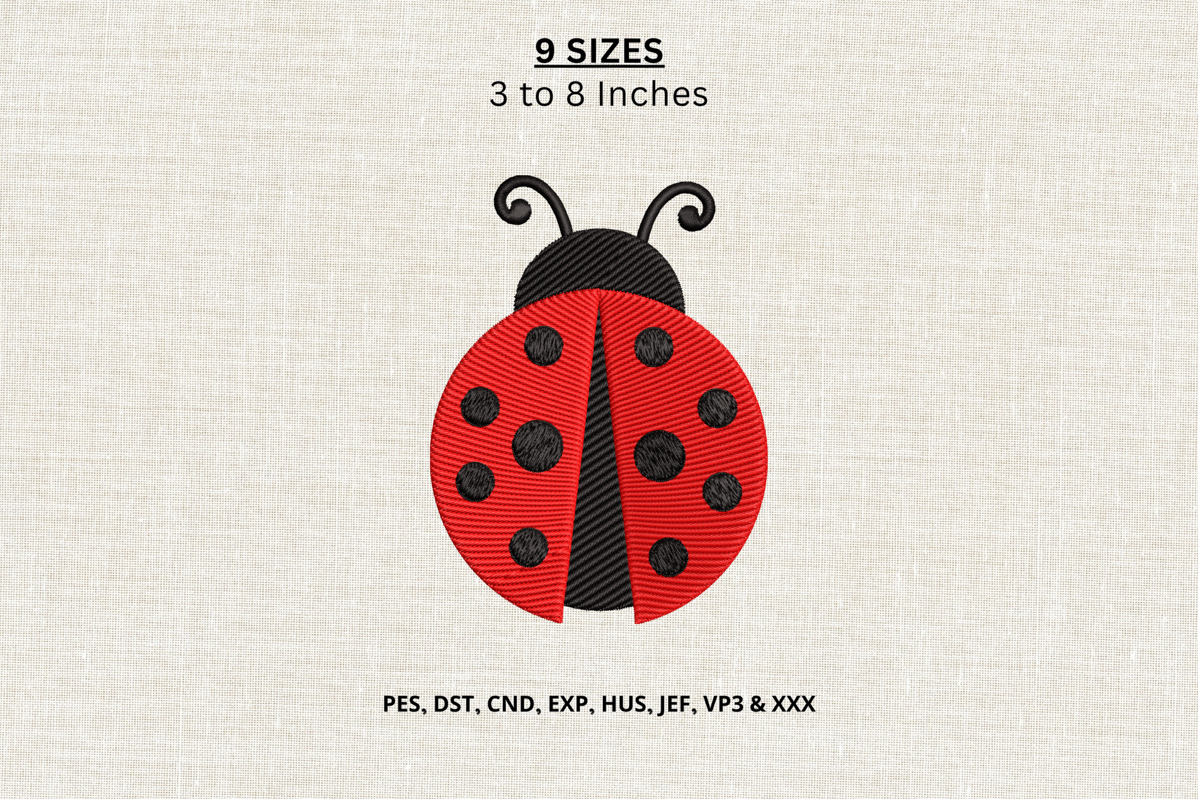 Ladybug Machine Embroidery Design
