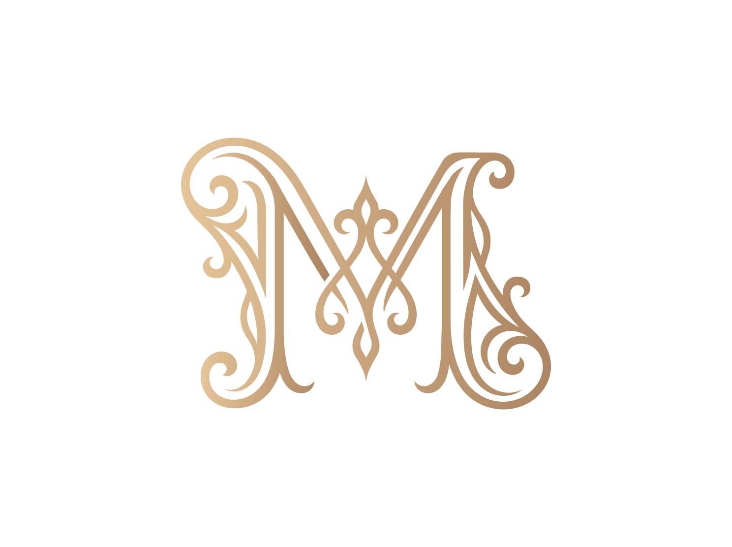 M Royal Wedding Monogram Logo Regal Lett
