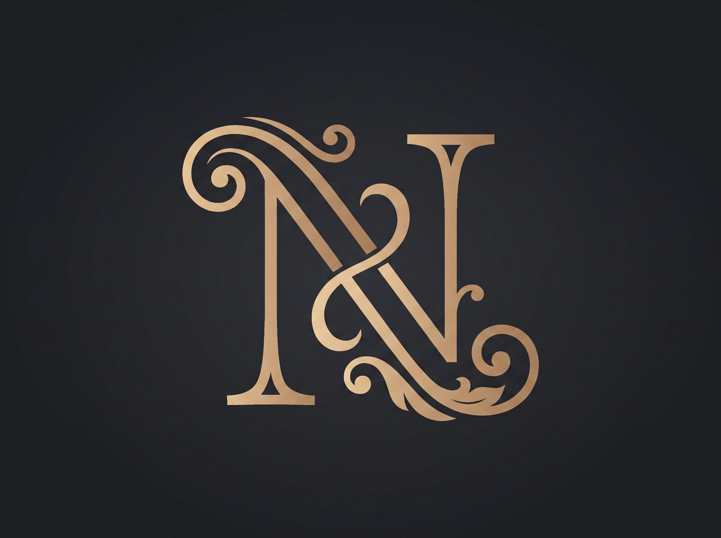 N Initial Monogram Logo SVG Design