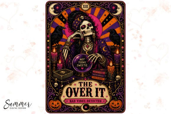 Over It Sarcastic Mama Neon Halloween