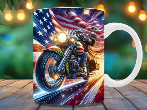 Patriotic Night Rider Motorcycle Mug Wra Graphics