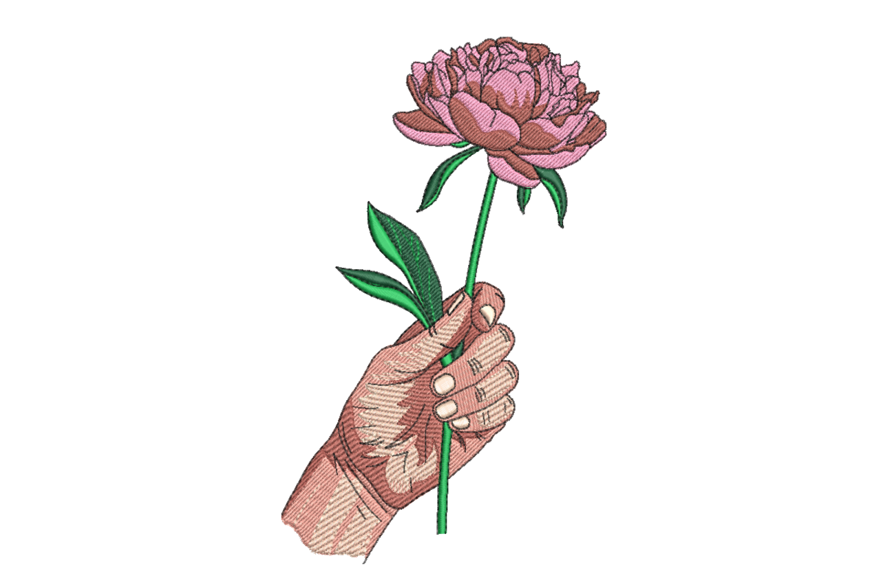 Peony Flower in Hand
