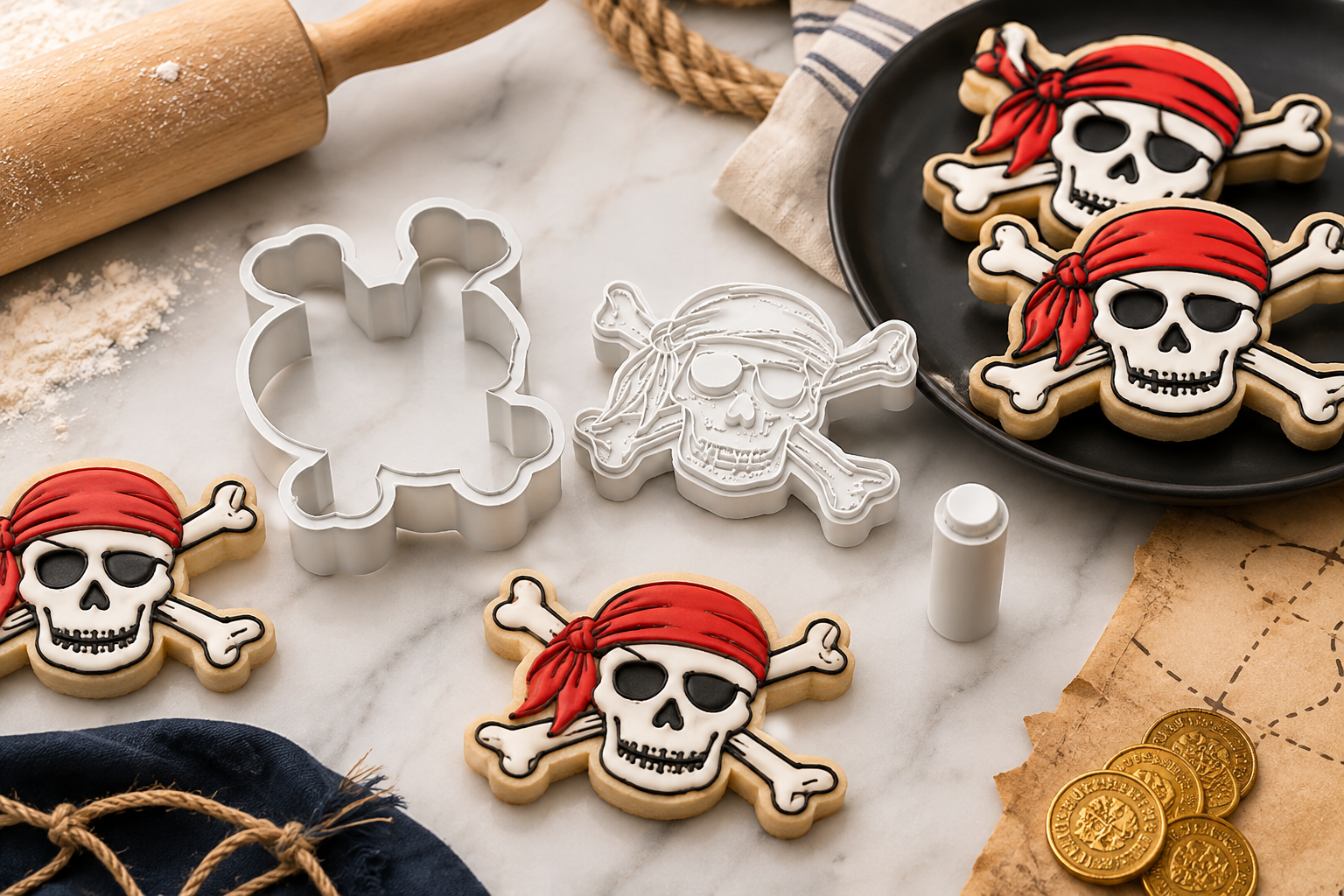 Pirate Skull Cookie Cutter STL | 3D Printable Pirate Treasure Hunt Decor - Image 5