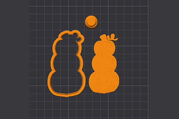 Pumpkin Trio Cookie Cutter STL – 3D Printable Fall & Halloween Cutter with Detail Stamp - Image 3