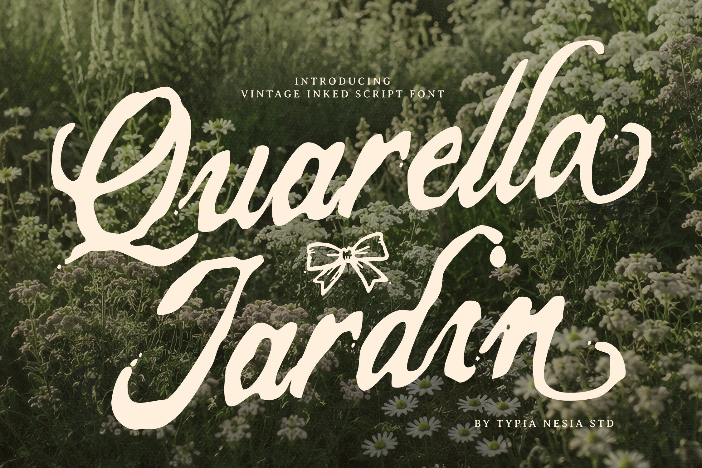 Quarella Jardin font preview in a botanical script style