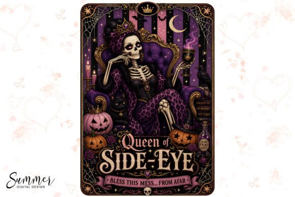 Queen of Side-Eye Tarot Halloween PNG