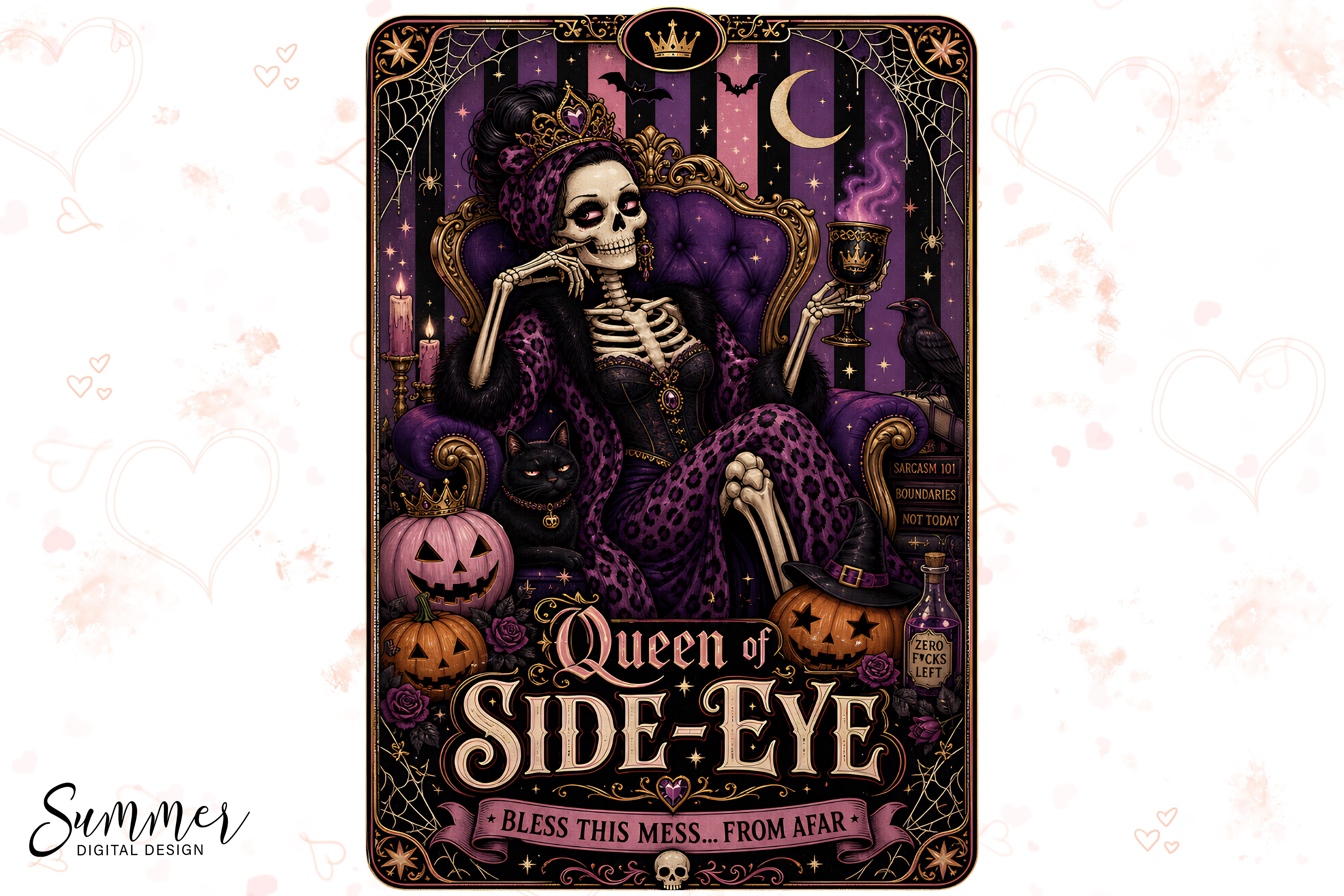 Queen of Side-Eye Tarot Halloween PNG