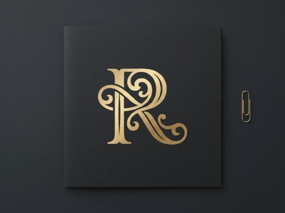 R Initial Monogram Logo Luxury Letter R
