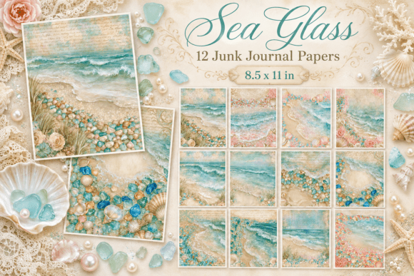 Sea Glass Digital Paper