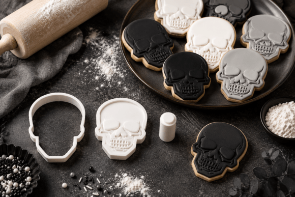 Skull Cookie Cutter STL | 3D Printable Halloween Treat Mold - Image 1