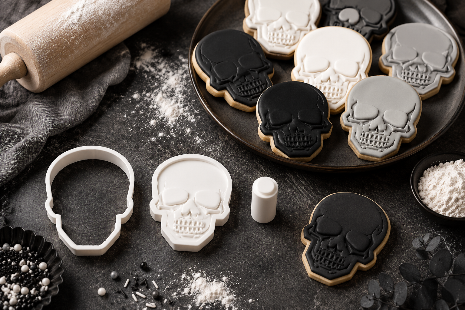 Skull Cookie Cutter STL | 3D Printable Halloween Treat Mold - Image 5