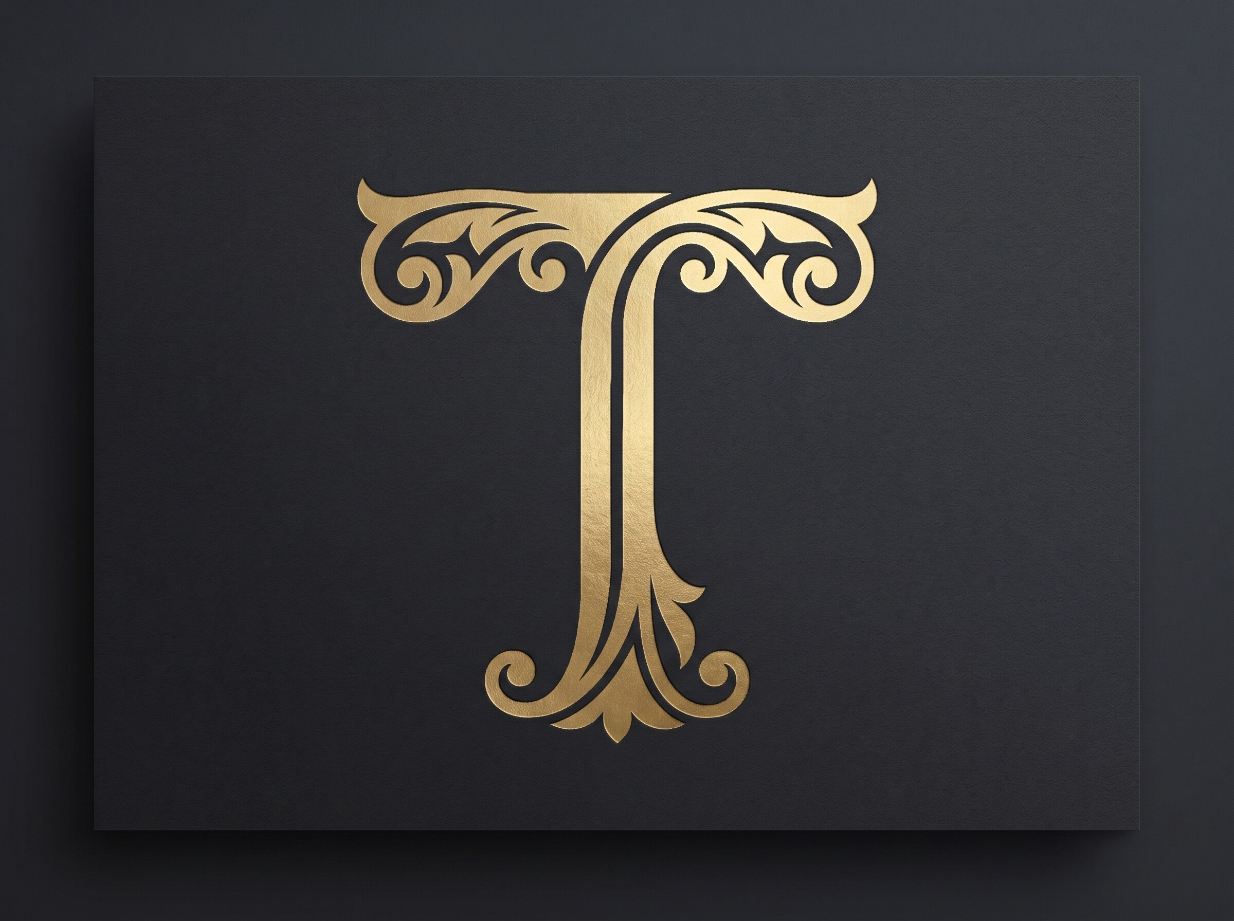 T Initial Monogram Logo Luxury Letter T