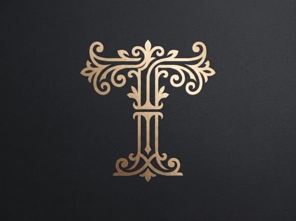 T Monogram Logo Elegant Letter T SVG
