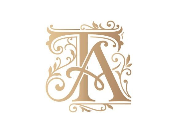 TA Monogram Logo Elegant T a Initials SV