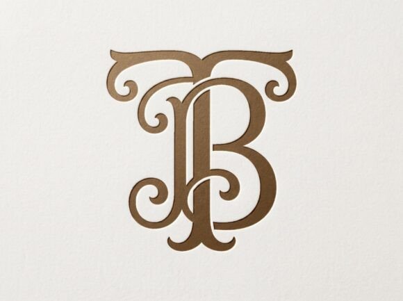 TB Monogram Logo Elegant T B Initials SV