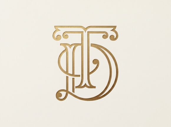 TD Initial Monogram Logo Luxury T D