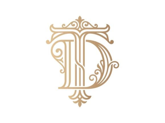 TD Monogram Logo Elegant T D Initials