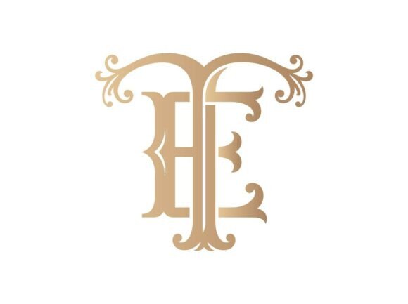 TE Monogram Logo Elegant T E Initials