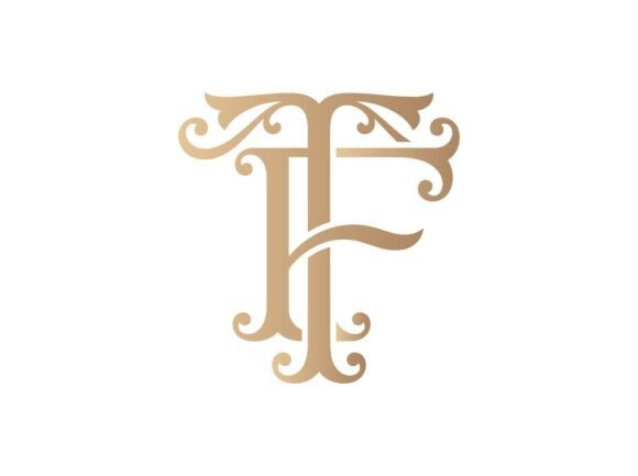 TF Monogram Logo Elegant T F Initials