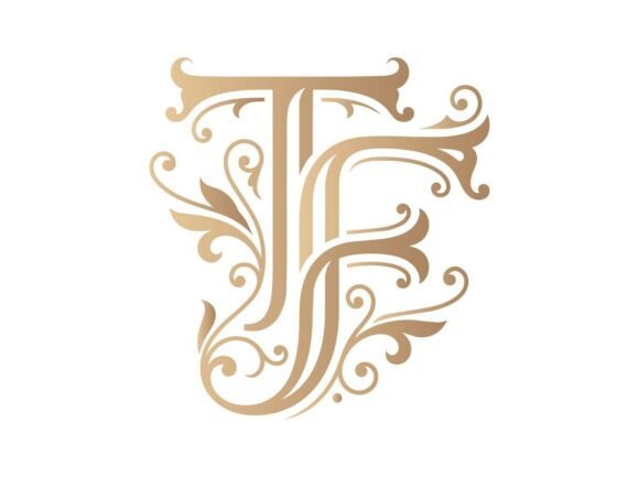TF Royal Monogram Logo Regal T F Initial