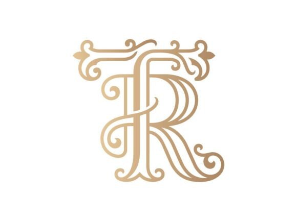 TR Luxury Initial Monogram SVG