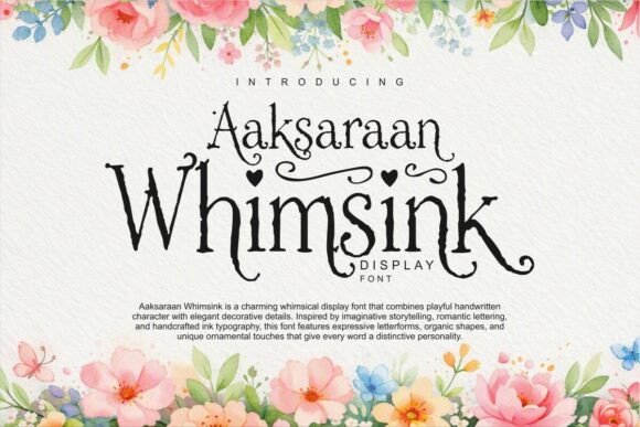 Aaksaraan Whimsink Font - Whimsical Lettering Fonts