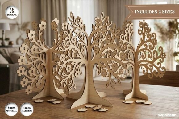 3D Family Tree Stand SVG Bundle