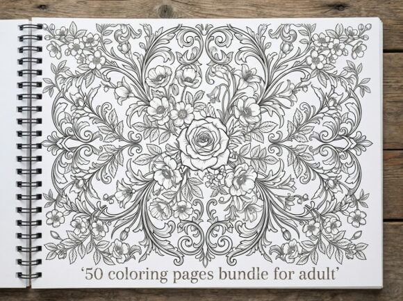 50 Elegant Floral Ornate Coloring Pages
