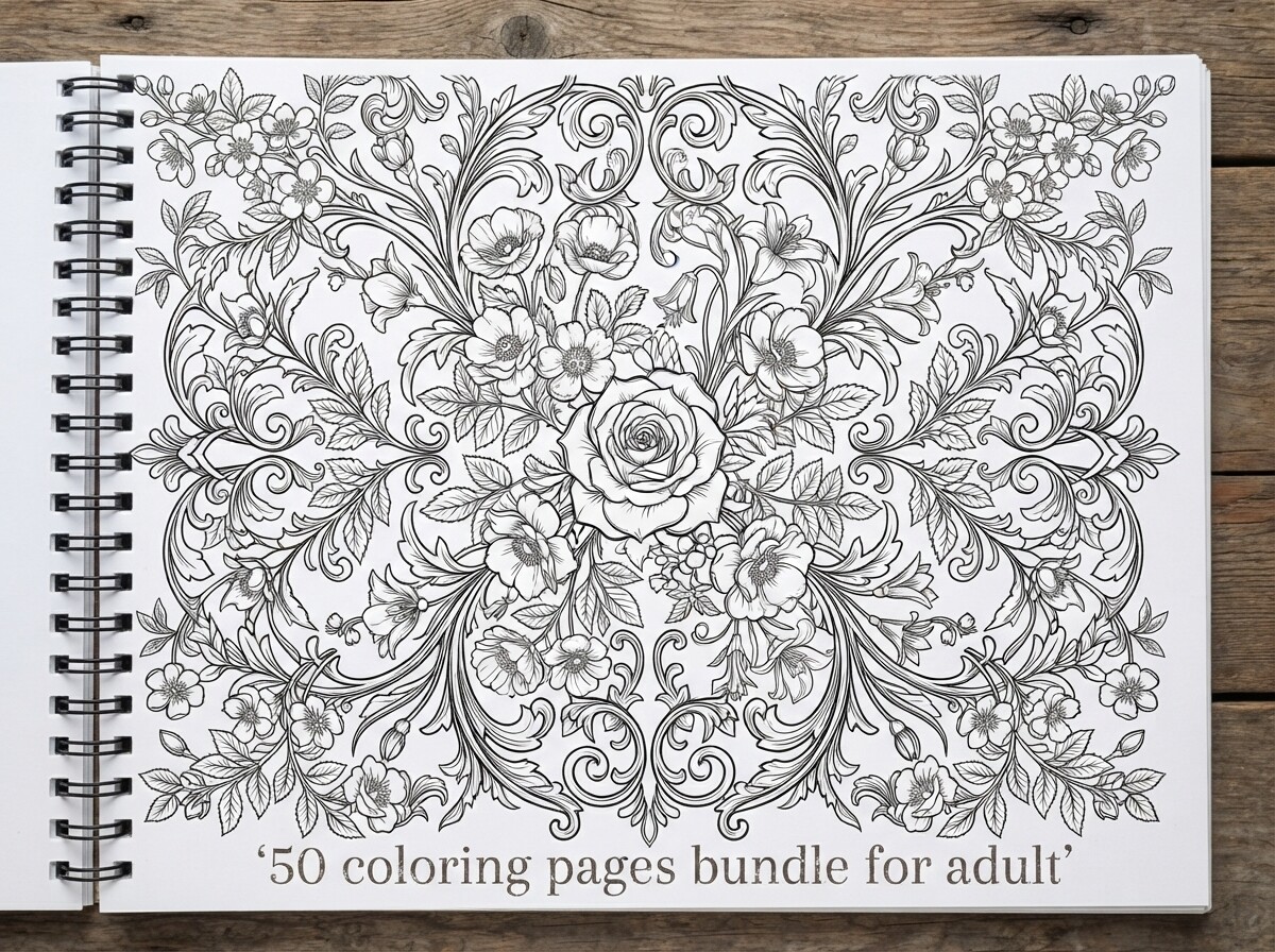 50 Elegant Floral Ornate Coloring Pages