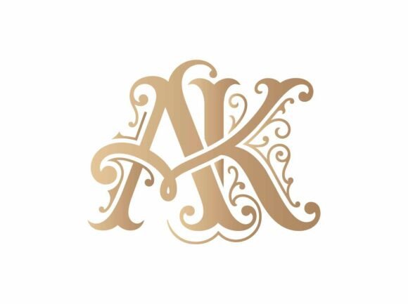 AK Elegant Initial Monogram SVG
