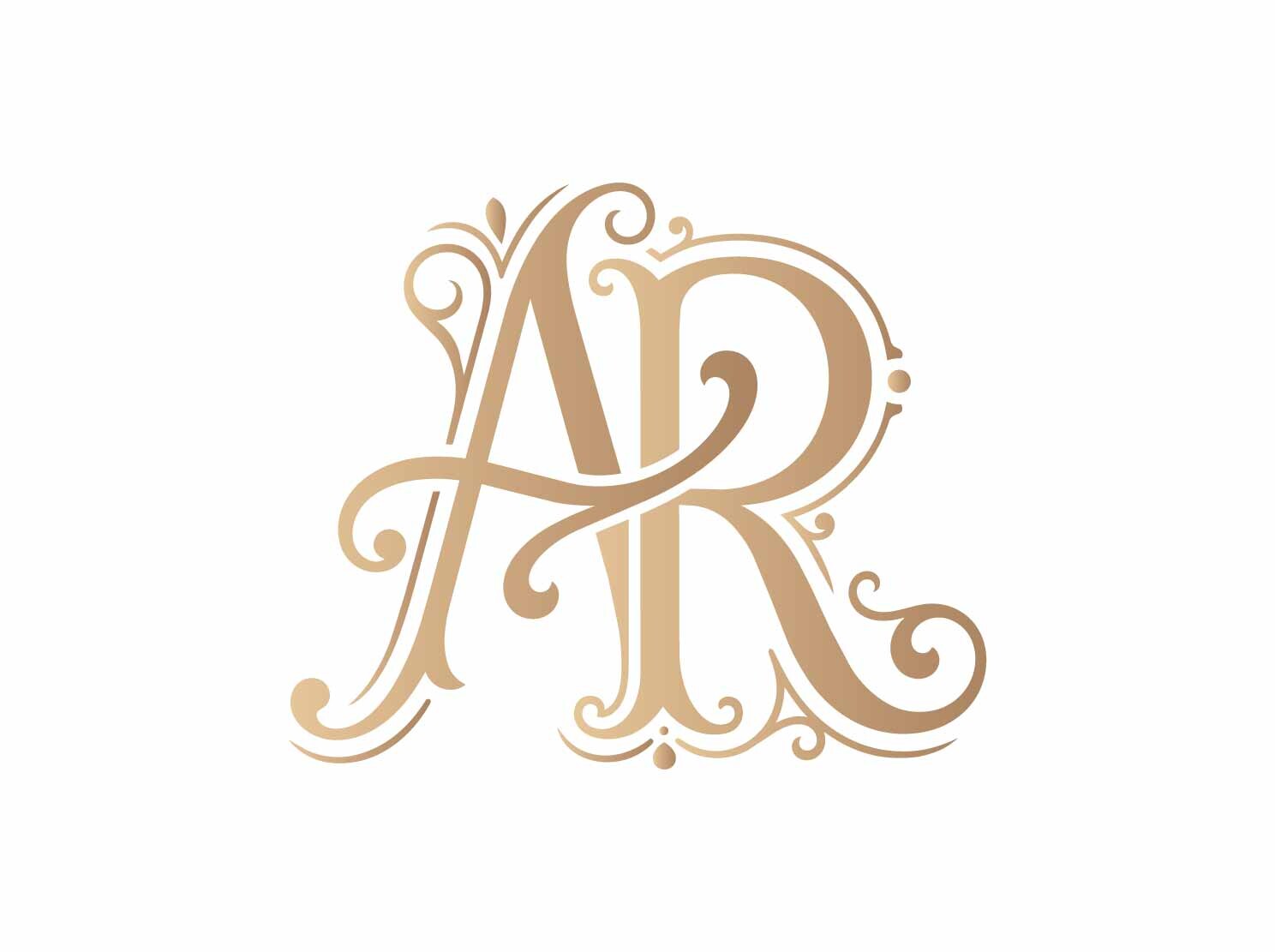 AR Elegant Monogram Logo SVG