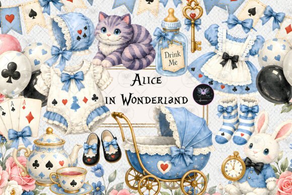 Alice in Wonderland Baby Clipart