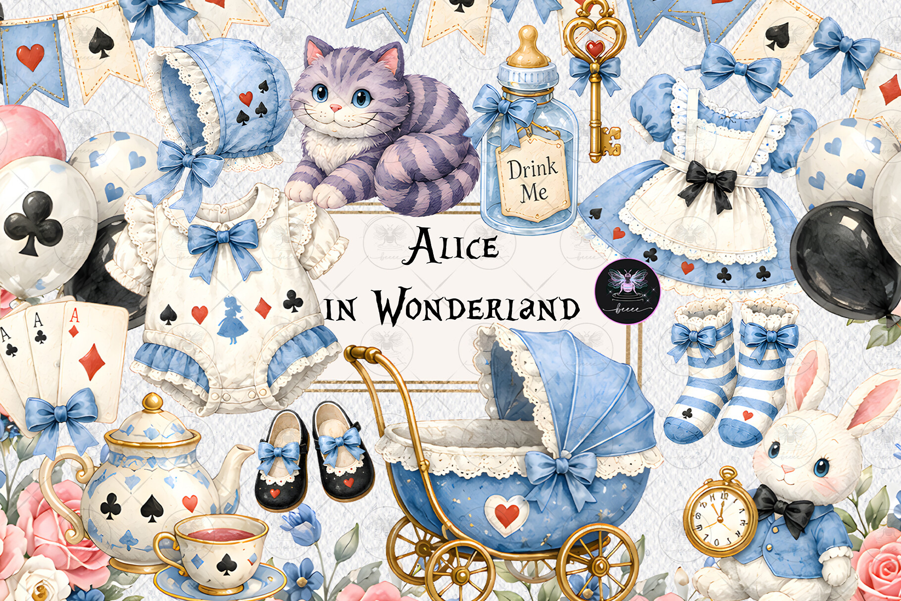 Alice in Wonderland Baby Clipart