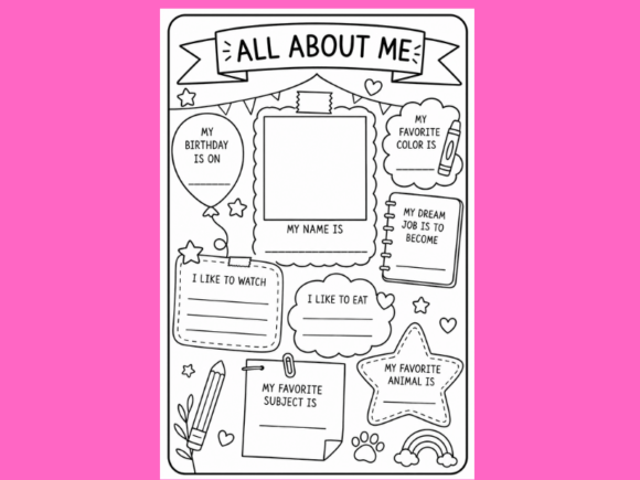 All About Me Worksheet - Digital