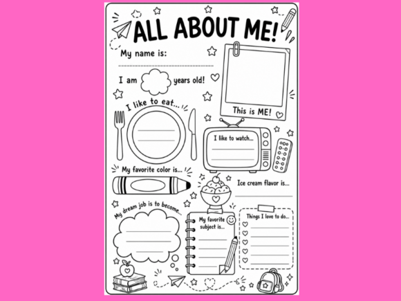 All About Me Worksheet - Digital