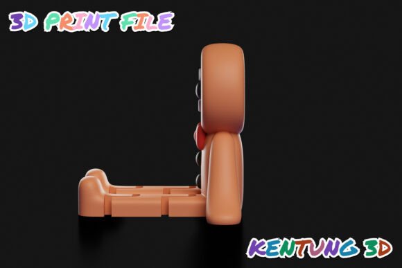Articulated Sitting Gingerbread 3D STL | Print-in-Place Flexi Christmas Figure - Image 3